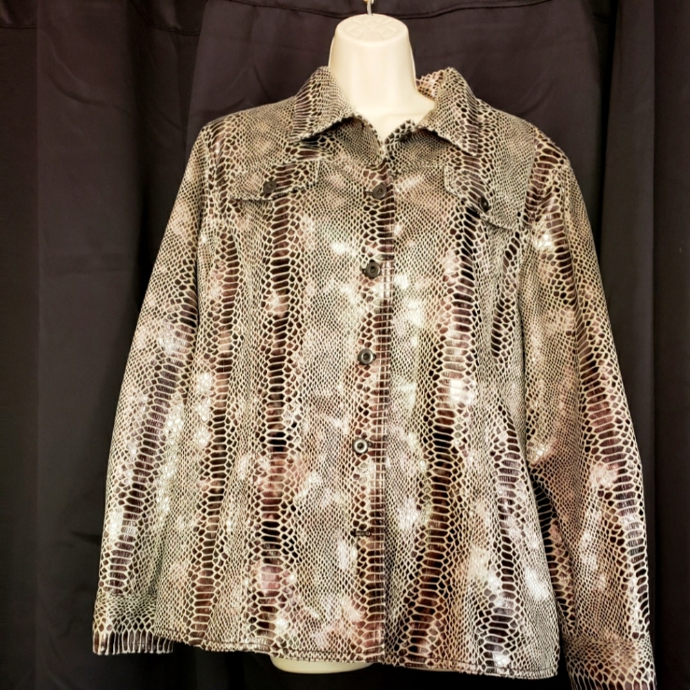 Alfred Dunner faux Snakeskin Jacket Size 20